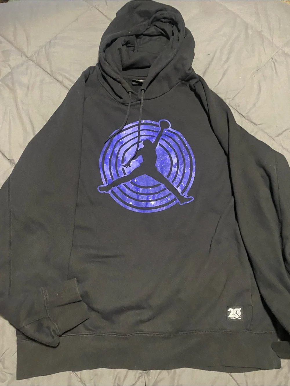 Jordan Black Crewneck Sweatshirt with Blue Graphic Jumpman